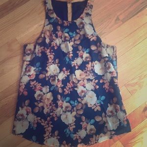 Jcrew high neck, racerbank floral tank